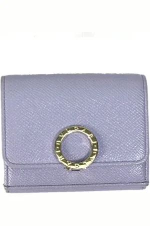 Bvlgari Pre-owned, Kobieta, Fioletowy, ONE SIZE, Skóra, Pre-owned skórzane portfele