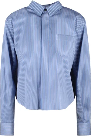 SACAI Bluzki, Kobieta, Niebieski, M, Bawełniana Koszula Poplin Box Fit