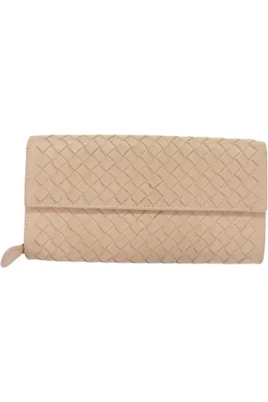 Bottega Veneta Pre-owned, Kobieta, Beżowy, ONE SIZE, Skóra, Pre-owned skórzane portfele