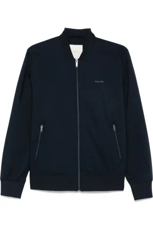 Calvin Klein Kurtki, Mężczyzna, Niebieski, S, Granatowa Kurtka Baseballowa na Zamek