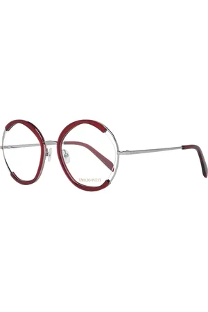 Emilio Pucci Akcesoria, Kobieta, Czerwony, ONE SIZE, Czerwone Okulary Optyczne Damskie Styl Okrągły