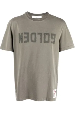 Golden Goose Koszulki, Mężczyzna, Zielony, L, Zielony T-shirt Klasyczny Krój Wygoda Styl