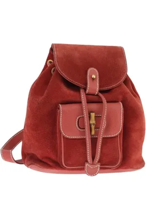 Gucci Pre-owned, Kobieta, Czerwony, ONE SIZE, Zamsz, Pre-owned Suede backpacks