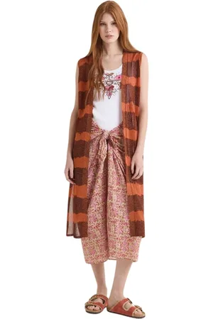 Maliparmi Kurtki, Kobieta, Różowy, S, Metallic Print Vest w różowo-brązowych kolorach