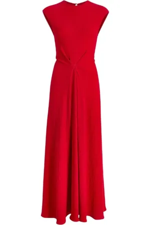 Proenza Schouler Sukienki, Kobieta, Czerwony, M, Rayon, Czerwona sukienka trapezowa z odkrytymi plecami