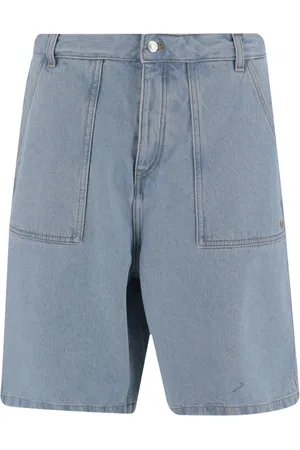 Maison Kitsuné Szorty, Mężczyzna, Niebieski, W33, Denim, Krótkie Spodnie Dżinsowe z Haftem Liska