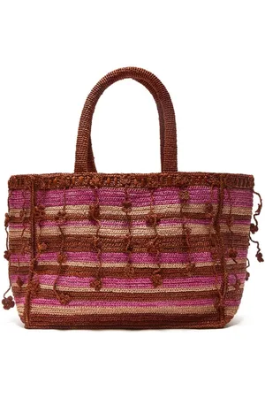 Maliparmi Torebki, Kobieta, Różowy, ONE SIZE, Raffia Pasek Kwiatowy Torba na zakupy