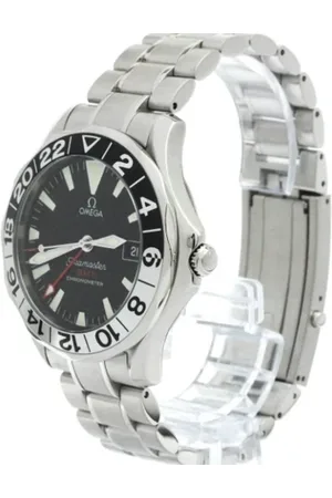 Omega Pre-owned, Mężczyzna, Czarny, ONE SIZE, Pre-owned Stainless Steel watches