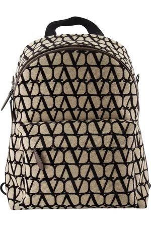 VALENTINO GARAVANI Torebki, Mężczyzna, brązowy, ONE SIZE, Len, Plecak Iconographe VLogo