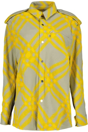 Burberry Kurtki, Kobieta, Żółty, 2XS, Wełniana koszula damska