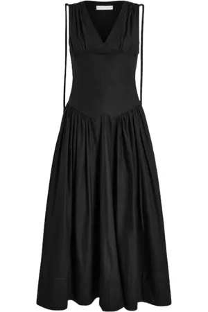 Proenza Schouler Sukienki, Kobieta, Czarny, M, Czarna Sukienka w Sylwetce z Regulowanymi Ramiączkami