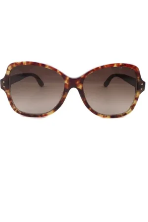 Bottega Veneta Pre-owned, Kobieta, brązowy, ONE SIZE, Skóra, Pre-owned Plastic sunglasses