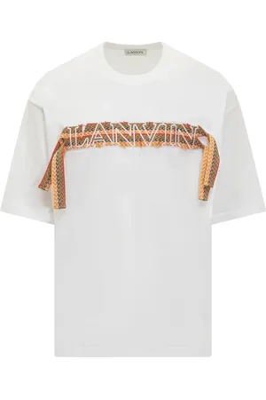 Lanvin Koszulki, Mężczyzna, Biały, XL, Curb Lace Oversized T-shirt