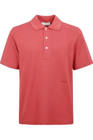 Lanvin Koszulki, Mężczyzna, Czerwony, M, Bawełniany sweter polo z krótkim rękawem