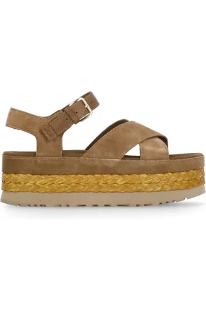 UGG Buty, Kobieta, brązowy, 38 EU, Zamsz, Brązowe sandały zamszowe z platformą