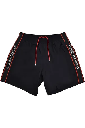 Alexander McQueen Stroje kąpielowe, Mężczyzna, Czarny, M, Nylon, Kąpielówki z logo haftem