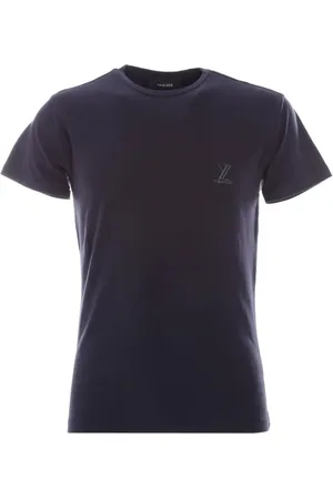 YES ZEE BY ESSENZA Koszulki, Mężczyzna, Niebieski, L, T-shirt z gumowym logo Crewneck niebieski
