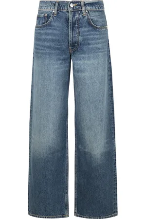 ANINE BING Jeansy, Kobieta, Niebieski, W27, Denim, Jeansyy z wysokim stanem i szerokimi nogawkami w stylu vintage