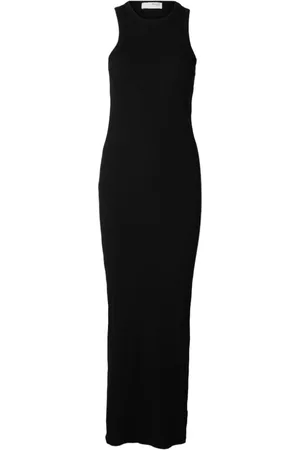 SELECTED Sukienki, Kobieta, Czarny, M, Bawełna, Czarna Rozpinana Sukienka - Stylowa