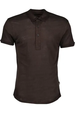 Orlebar Brown Koszulki, Mężczyzna, brązowy, S, Polo Slim Fit z Lnu