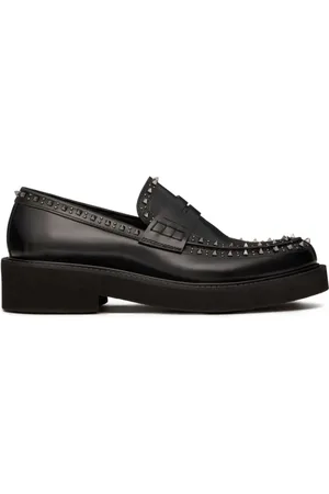 VALENTINO GARAVANI Buty, Mężczyzna, Czarny, 43 1/2 EU, Skóra, Gentleglam Mokasyny