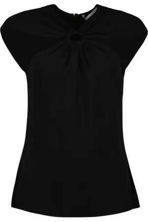Stella McCartney Bluzki, Kobieta, Czarny, XS, Bluzka z wiskozy z dekoltem V