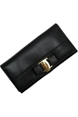 Salvatore Ferragamo Pre-owned, Kobieta, Czarny, ONE SIZE, Skóra, Pre-owned skórzane portfele