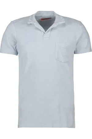 Orlebar Brown Koszulki, Mężczyzna, Niebieski, L, Klasyczny Polo z Frotte
