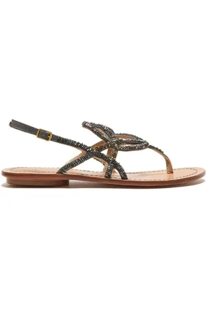 Maliparmi Buty, Kobieta, Szary, 41 EU, Wyhaftowane sandały Capri