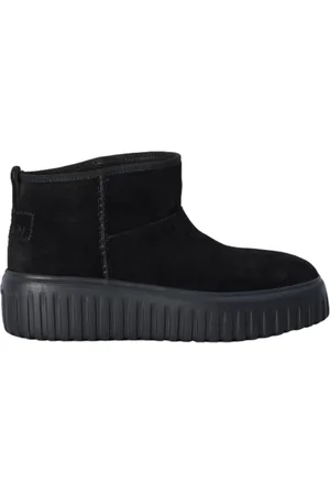 Hogan Buty, Kobieta, Czarny, 39 EU, Zamsz, Czarne botki dla kobiet