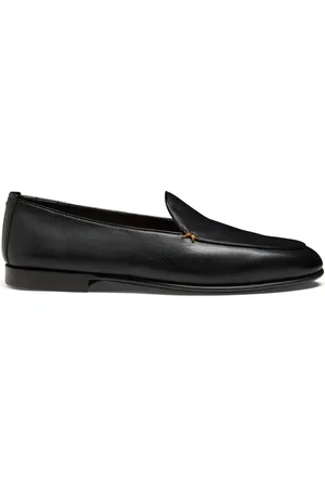 santoni Buty, Mężczyzna, Czarny, 42 1/2 EU, Męska skórzana mokasyn