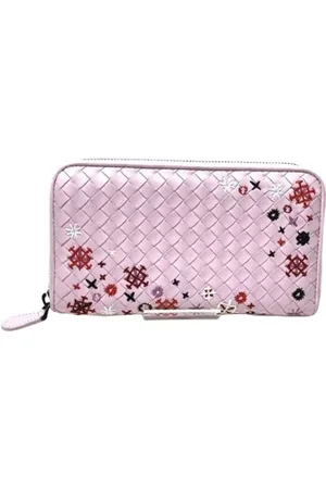 Bottega Veneta Pre-owned, Kobieta, Różowy, ONE SIZE, Skóra, Pre-owned skórzane portfele