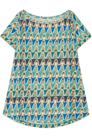 Maliparmi Koszulki, Kobieta, Wielobarwność, L, Geometryczny T-shirt Mimosa w niebieskim