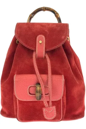 Gucci Pre-owned, Kobieta, Czerwony, ONE SIZE, Skóra, Pre-owned Suede backpacks