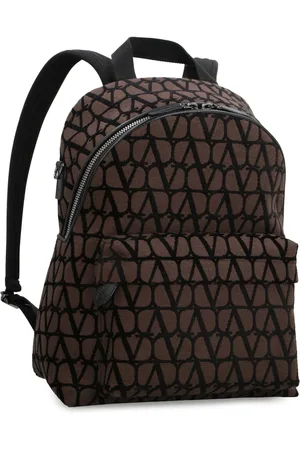 VALENTINO GARAVANI Torebki, Mężczyzna, brązowy, ONE SIZE, Len, Plecak z Kanwy Iconographe z Elementami Skóry