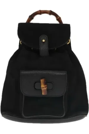 Gucci Pre-owned, Kobieta, Czarny, ONE SIZE, Zamsz, Pre-owned Suede backpacks