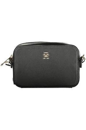 Tommy Hilfiger Torebki, Kobieta, Czarny, ONE SIZE, Czarna Torba na Ramię z Poliestru z Regulowanym Paskiem