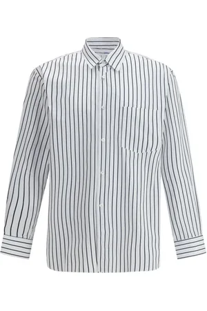 Comme des Garçons Koszule, Mężczyzna, Biały, XL, Koszula w paski z klasycznym kołnierzem