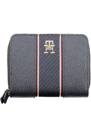 Tommy Hilfiger Akcesoria, Kobieta, Niebieski, ONE SIZE, Portfel z Podwójną Komorą i Miejsce na Monety