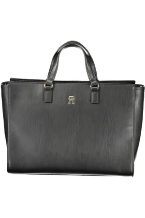 Tommy Hilfiger Torebki, Kobieta, Czarny, ONE SIZE, Len, Czarna Torba z Polietylenu z Regulowanym Paskiem na Ramię