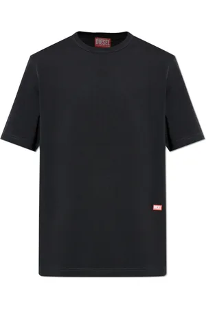 Diesel Koszulki, Mężczyzna, Czarny, L, Bawełna, T-Adjust-Slits-R13 T-shirt