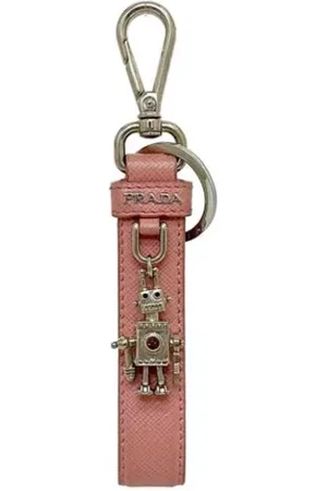Prada Pre-owned, Kobieta, Różowy, ONE SIZE, Len, Pre-owned Metal key-holders