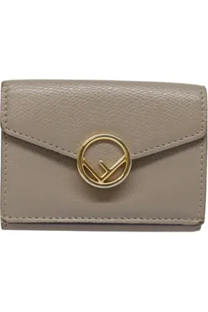 Fendi Pre-owned, Kobieta, Beżowy, ONE SIZE, Skóra, Pre-owned skórzane portfele
