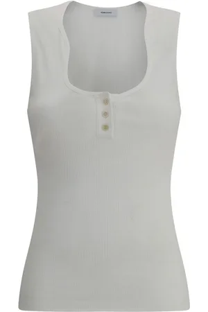Salvatore Ferragamo Koszulki, Kobieta, Biały, M, Elegancki Dzianinowy Top