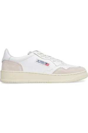 Autry Buty, Kobieta, Biały, 36 EU, Zamsz, Skórzane niskie trampki z wkładkami zamszowymi