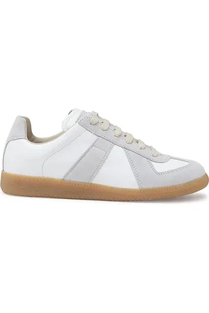 Maison Margiela Buty, Mężczyzna, Beżowy, 41 EU, Zamsz, Beżowe Sneakersy Replica z Panelami zamszowymi