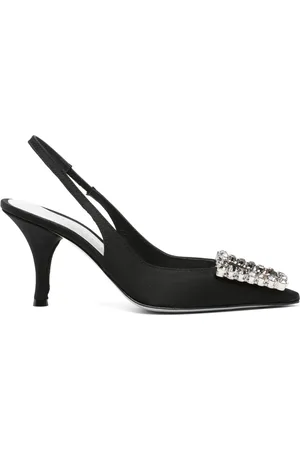 ROBERTO FESTA Buty, Kobieta, Czarny, 39 EU, Czarne Satynowe Slingback Szpilki