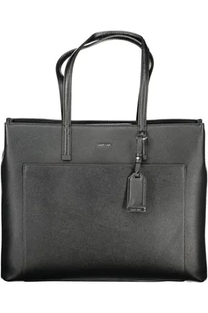 Calvin Klein Torebki, Kobieta, Czarny, ONE SIZE, Elegancka Torebka z Kontrastującymi Akcentami
