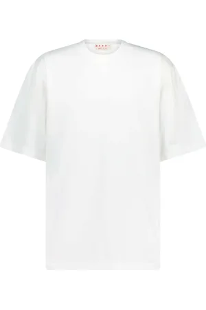 Marni Koszulki, Mężczyzna, Biały, M, Oversized T-shirt z haftem logo