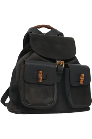 Gucci Pre-owned, Kobieta, Niebieski, ONE SIZE, Skóra, Pre-owned Suede backpacks